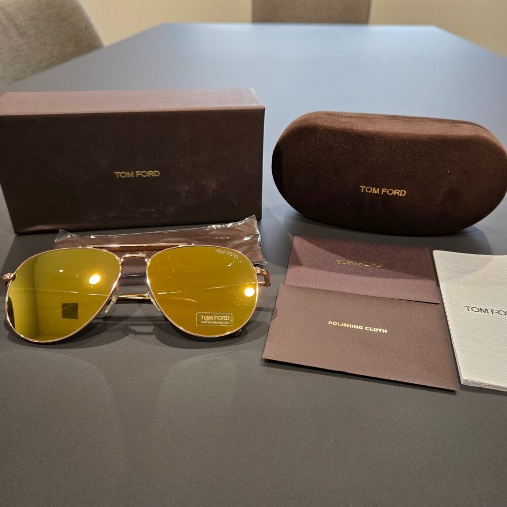 Tom Ford Sean Aviator Sunglasses - TF536 28G 60-14 145-3 - Gold/Brown Lenses